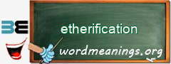 WordMeaning blackboard for etherification